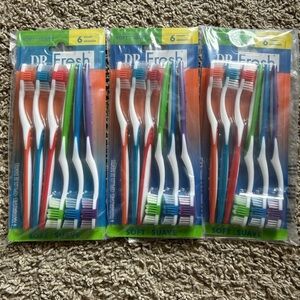 Dr. Fresh Soft Toothbrush Set of 3 Pack - Multicolor